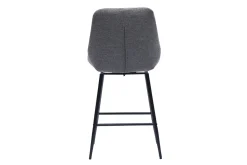 Tabourets de bar pivotants 360° en tissu effet velours texturé gris et métal H66 cm (lot de 2) ALESS