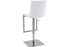 Tabourets de bar relevables blanc et acier chromé (lot de 2) KYLE