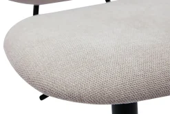 Tabourets de bar relevables design en tissu effet velours beige et métal noir BARNET (lot de 2)