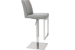 Tabourets de bar relevables gris et acier chromé (lot de 2) KYLE