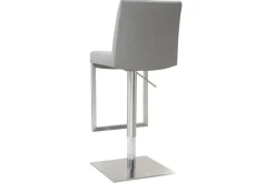 Tabourets de bar relevables gris et acier chromé (lot de 2) KYLE