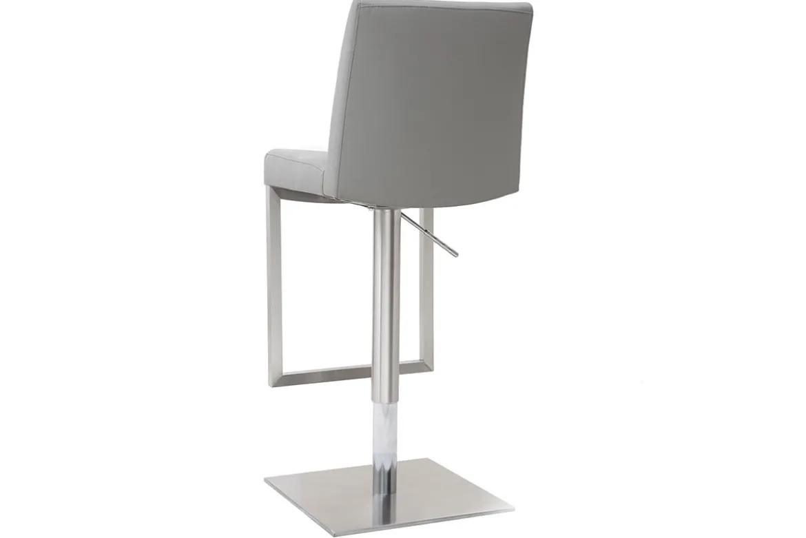 Tabourets de bar relevables gris et acier chromé (lot de 2) KYLE