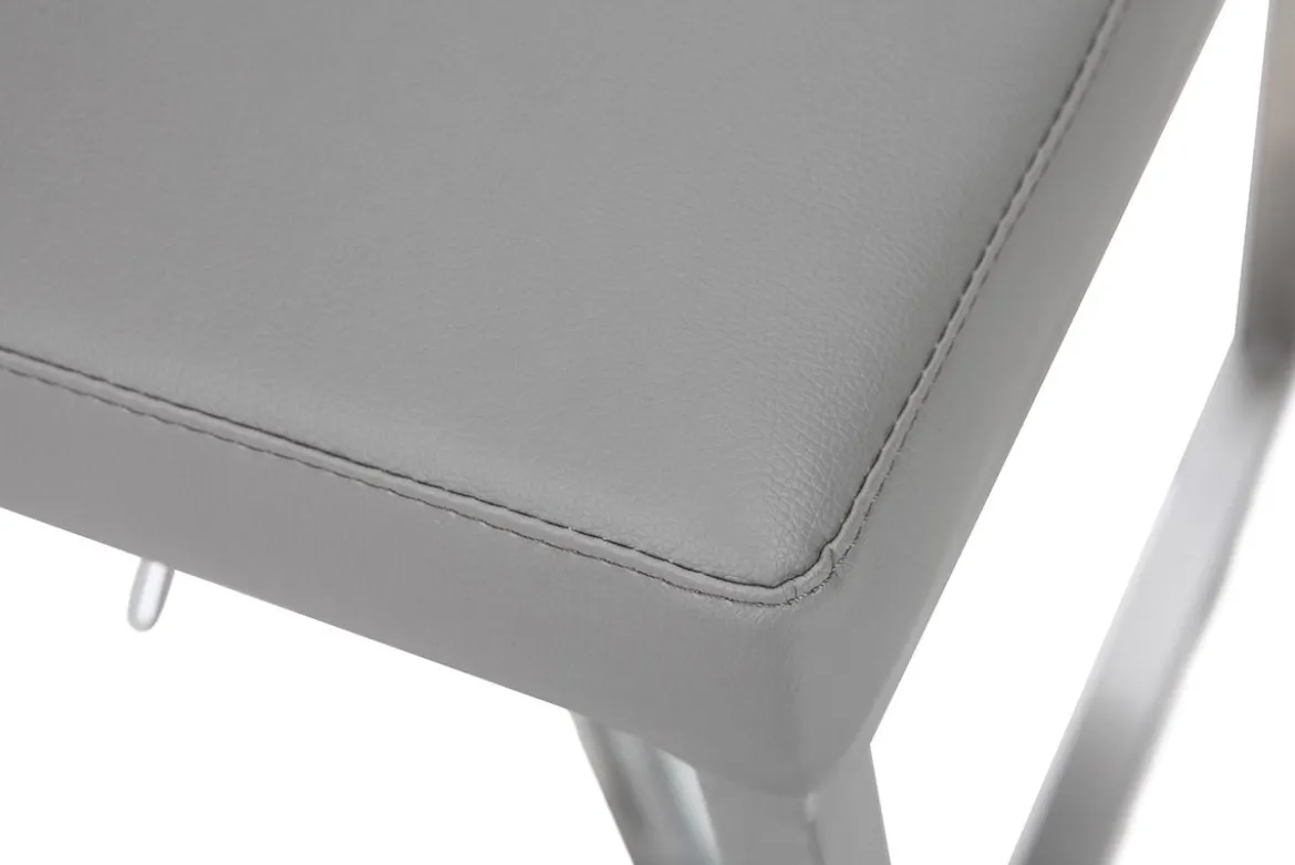 Tabourets de bar relevables gris et acier chromé (lot de 2) KYLE