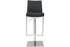 Tabourets de bar relevables noir et acier chromé (lot de 2) KYLE