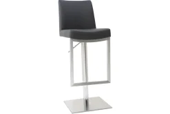 Tabourets de bar relevables noir et acier chromé (lot de 2) KYLE