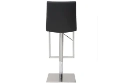 Tabourets de bar relevables noir et acier chromé (lot de 2) KYLE