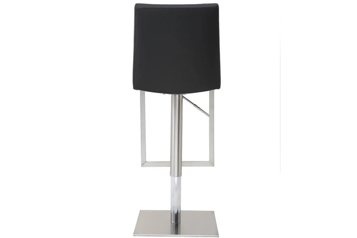 Tabourets de bar relevables noir et acier chromé (lot de 2) KYLE