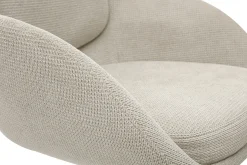Tabourets de bar réglable pivotants 360° en tissu chenille beige et métal noir (lot de 2) SLAKE
