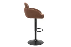 Tabourets de bar réglable pivotants 360° en tissu chenille terre brûlée et métal noir (lot de 2) SLAKE