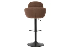 Tabourets de bar réglable pivotants 360° en tissu chenille terre brûlée et métal noir (lot de 2) SLAKE