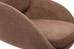 Tabourets de bar réglable pivotants 360° en tissu chenille terre brûlée et métal noir (lot de 2) SLAKE