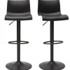 Tabourets de bar réglables design en métal noir (lot de 2) ONA