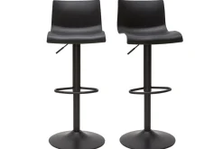 Tabourets de bar réglables design en métal noir (lot de 2) ONA