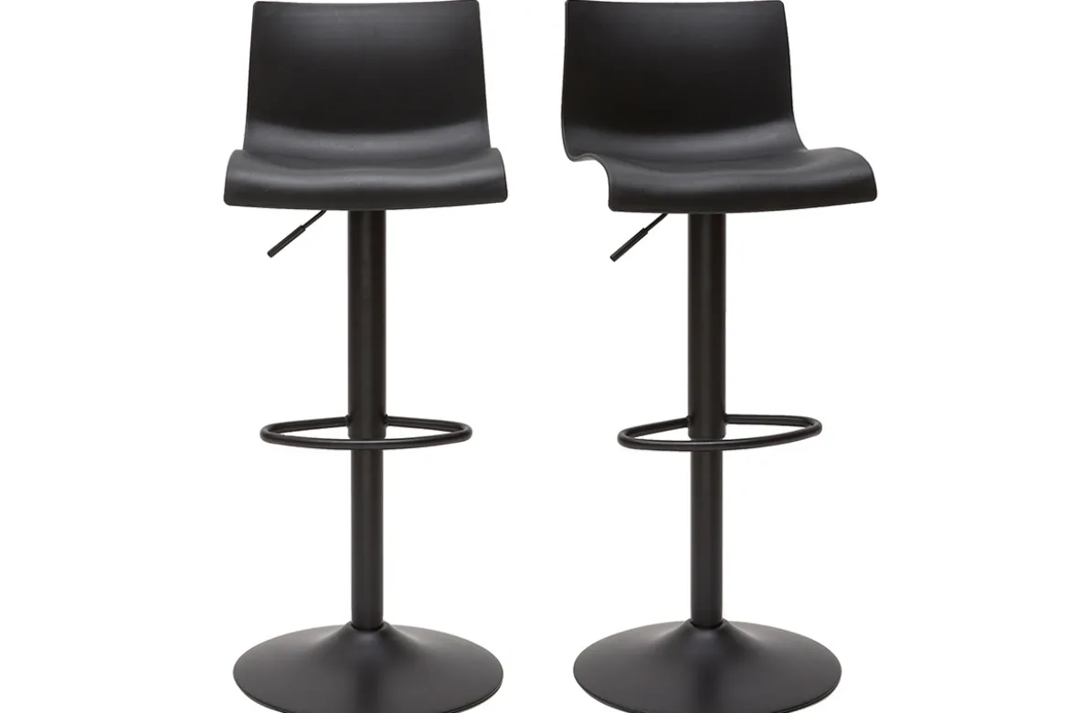 Tabourets de bar réglables design en métal noir (lot de 2) ONA
