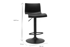 Tabourets de bar réglables design en métal noir (lot de 2) ONA