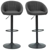 Tabourets de bar réglables design gris anthracite (lot de 2) SHERU