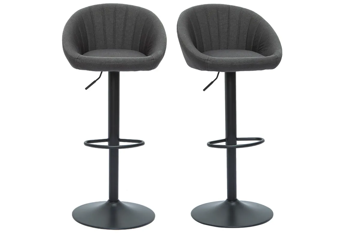 Tabourets de bar réglables design gris anthracite (lot de 2) SHERU
