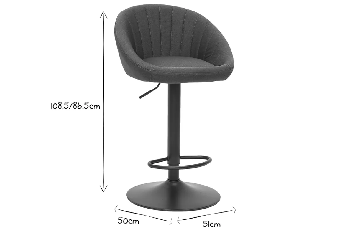 Tabourets de bar réglables design gris anthracite (lot de 2) SHERU