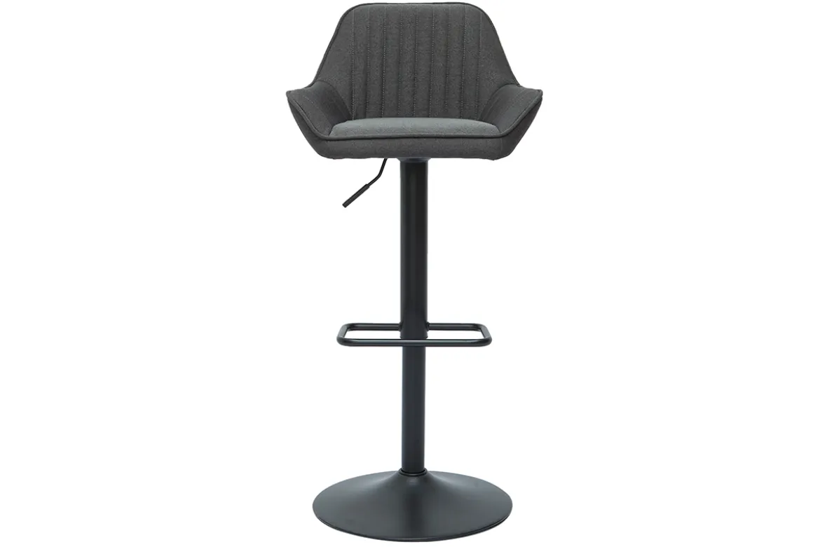 Tabourets de bar réglables design en tissu gris anthracite (lot de 2) RONNIE