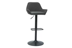 Tabourets de bar réglables design en tissu gris anthracite (lot de 2) RONNIE