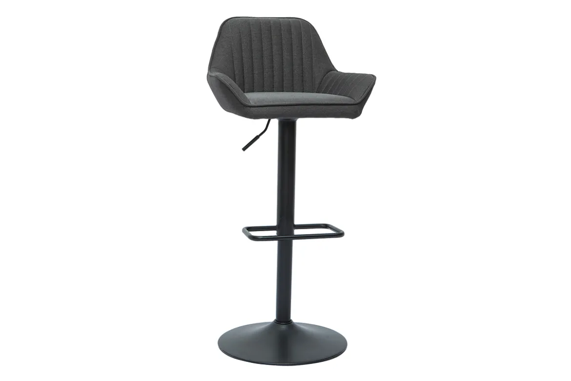 Tabourets de bar réglables design en tissu gris anthracite (lot de 2) RONNIE