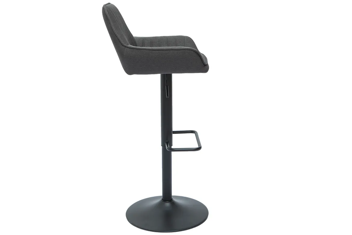 Tabourets de bar réglables design en tissu gris anthracite (lot de 2) RONNIE