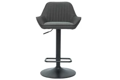 Tabourets de bar réglables design en tissu gris anthracite (lot de 2) RONNIE
