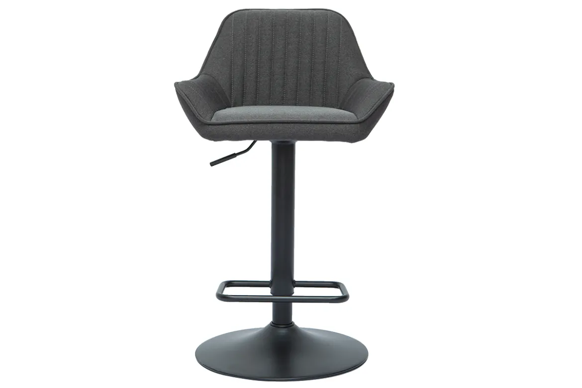 Tabourets de bar réglables design en tissu gris anthracite (lot de 2) RONNIE