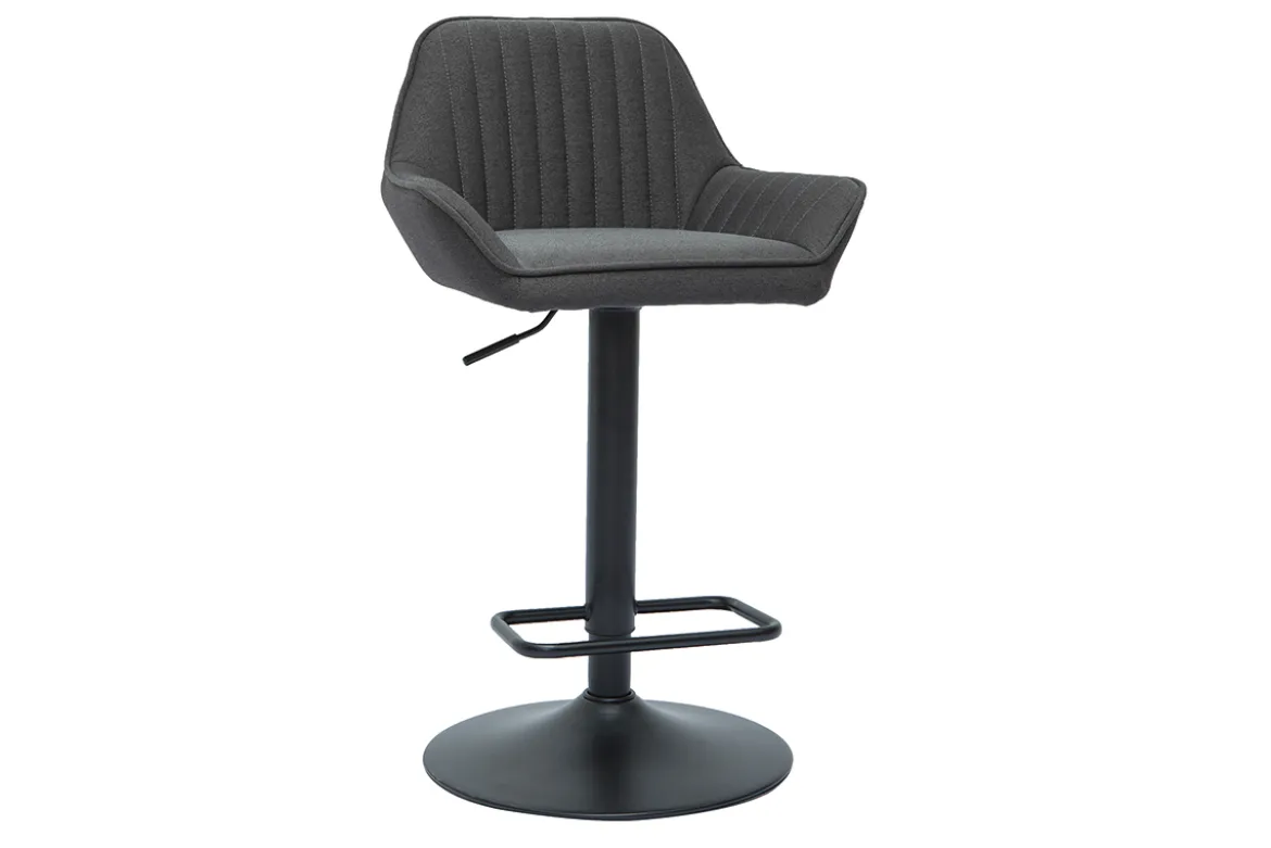 Tabourets de bar réglables design en tissu gris anthracite (lot de 2) RONNIE