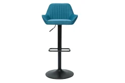 Tabourets de bar réglables design en tissu bleu (lot de 2) RONNIE