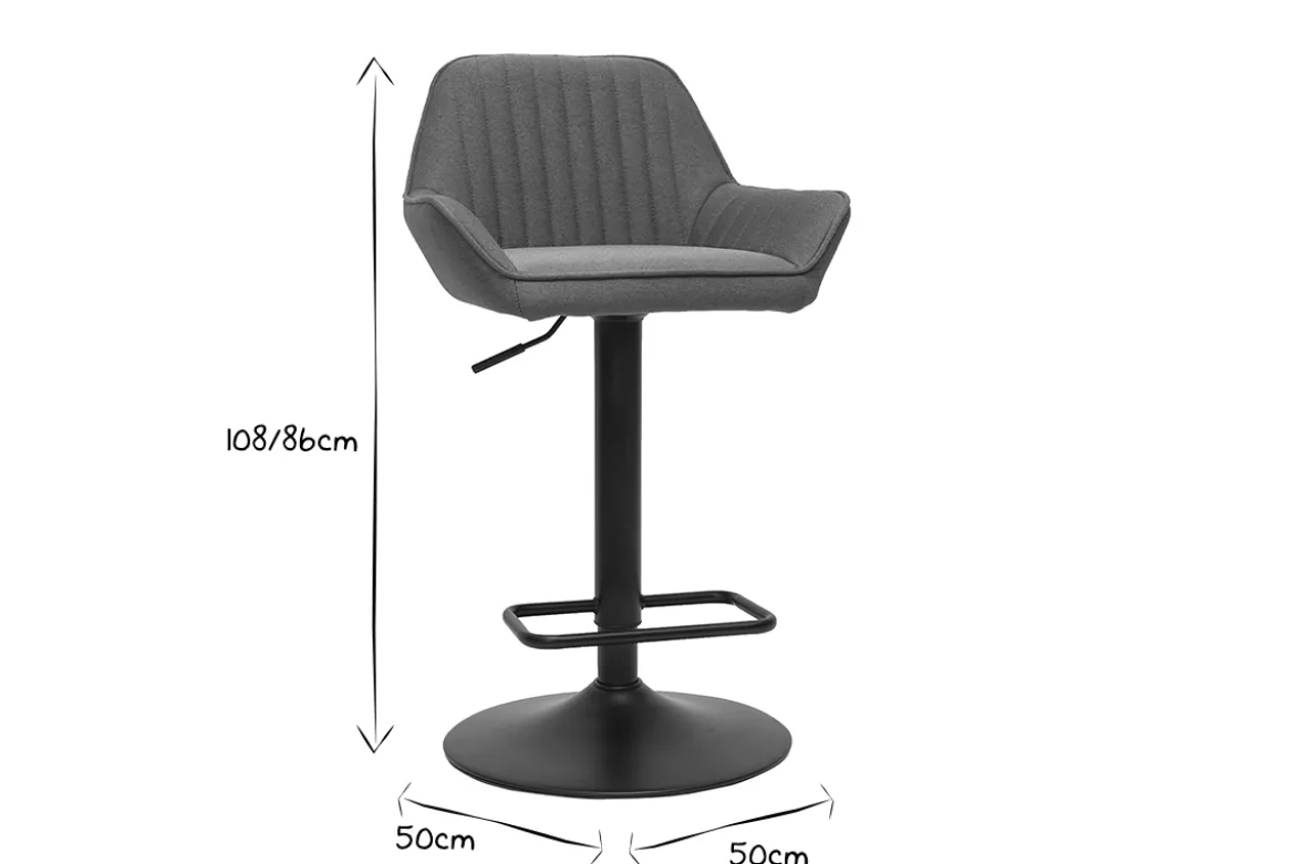 Tabourets de bar réglables design en tissu bleu (lot de 2) RONNIE