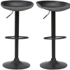 Tabourets de bar réglables design noirs H65 cm (lot de 2) PEBBLE