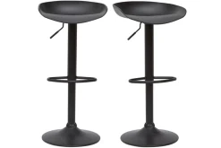 Tabourets de bar réglables design noirs H65 cm (lot de 2) PEBBLE