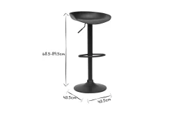 Tabourets de bar réglables design noirs H65 cm (lot de 2) PEBBLE