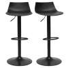 Tabourets de bar réglables design noirs (lot de 2) KELLY