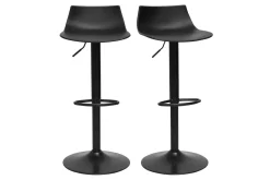 Tabourets de bar réglables design noirs (lot de 2) KELLY