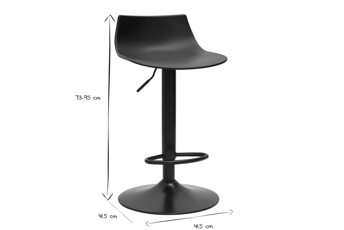 Tabourets de bar réglables design noirs (lot de 2) KELLY