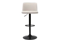 Tabourets de bar réglables en tissu effet velours texturé beige et métal noir (lot de 2) MONTI