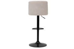 Tabourets de bar réglables en tissu effet velours texturé beige et métal noir (lot de 2) MONTI