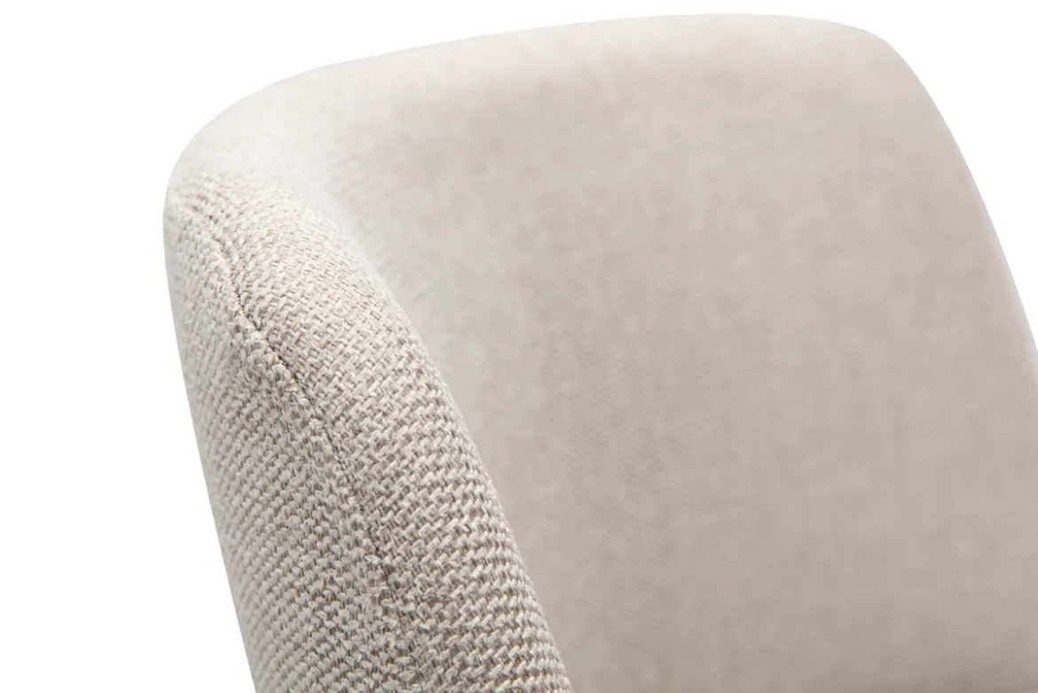 Tabourets de bar réglables en tissu effet velours texturé beige et métal noir (lot de 2) MONTI