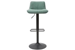 Tabourets de bar réglables en tissu effet velours texturé vert céladon et métal (lot de 2) BOOST