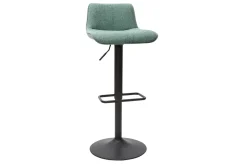 Tabourets de bar réglables en tissu effet velours texturé vert céladon et métal (lot de 2) BOOST