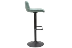 Tabourets de bar réglables en tissu effet velours texturé vert céladon et métal (lot de 2) BOOST