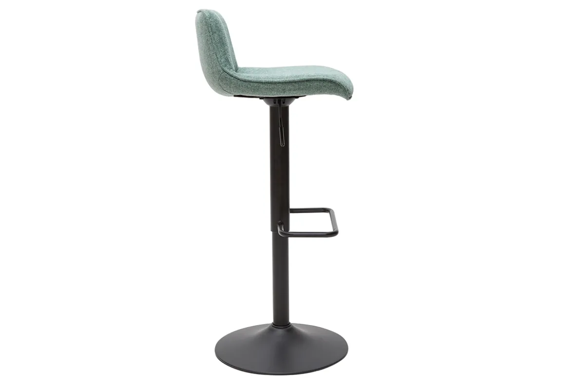 Tabourets de bar réglables en tissu effet velours texturé vert céladon et métal (lot de 2) BOOST
