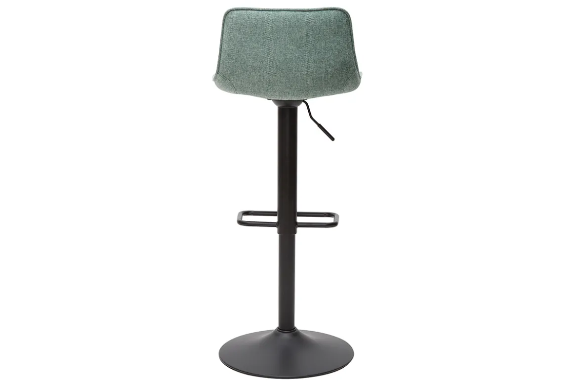 Tabourets de bar réglables en tissu effet velours texturé vert céladon et métal (lot de 2) BOOST