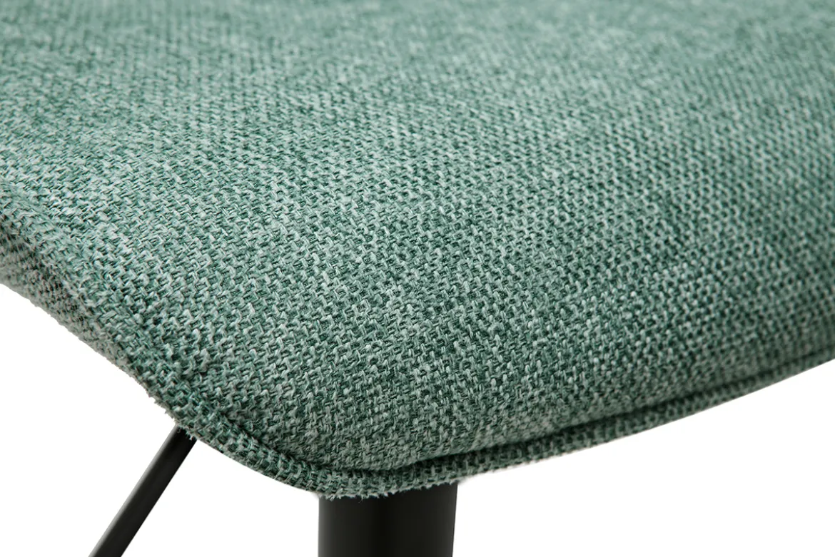 Tabourets de bar réglables en tissu effet velours texturé vert céladon et métal (lot de 2) BOOST