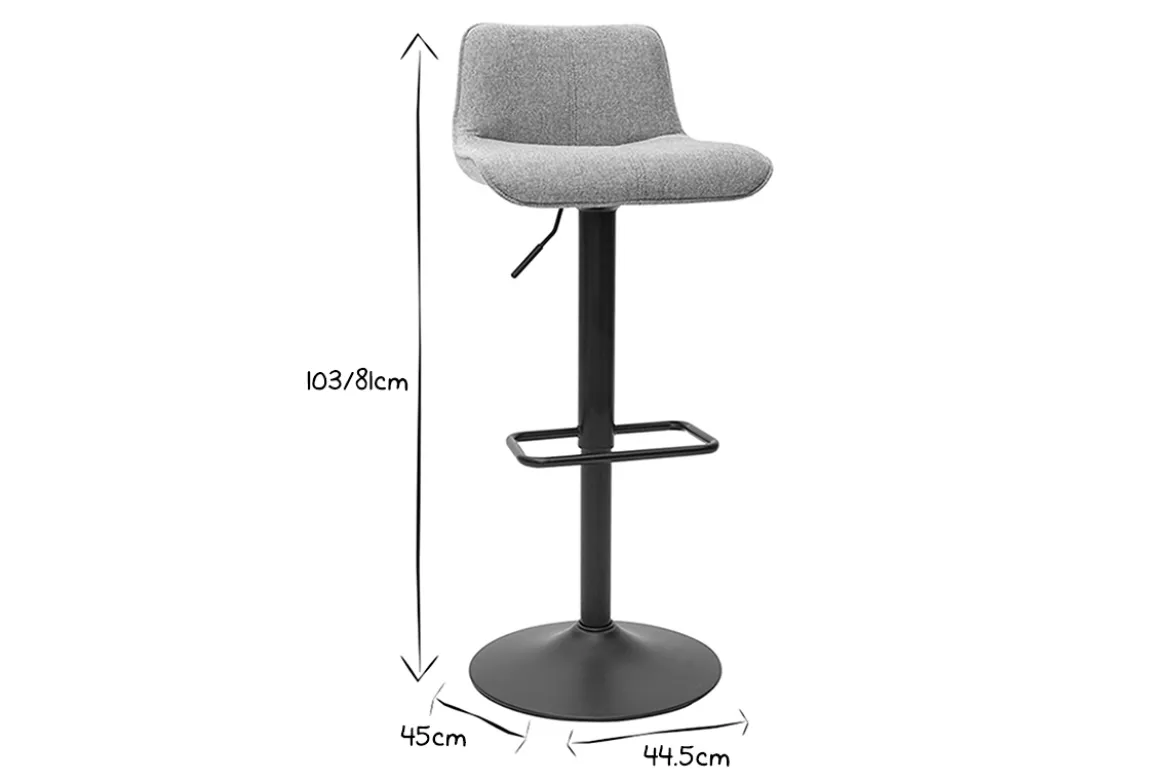 Tabourets de bar réglables en tissu effet velours texturé vert céladon et métal (lot de 2) BOOST