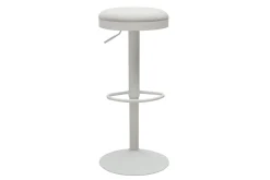 Tabourets de bar réglables en tissu chenille écru et métal (lot de 2) THOR