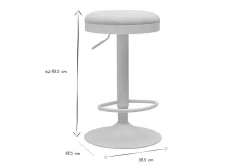 Tabourets de bar réglables en tissu chenille écru et métal (lot de 2) THOR