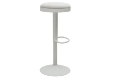 Tabourets de bar réglables en tissu chenille écru et métal (lot de 2) THOR